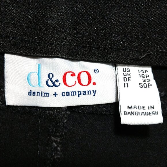 NWT Denim & Co Women's Pull-On Black Denim Jeggings Size 14P Petite - Picture 3 of 5